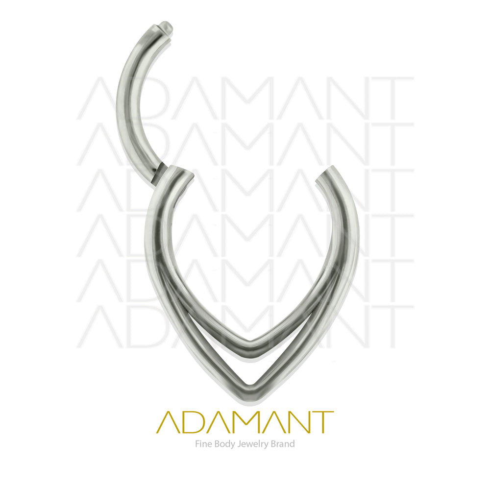 16g Hinged Hoop, Titanium Clicker Ring Double V Shaped.