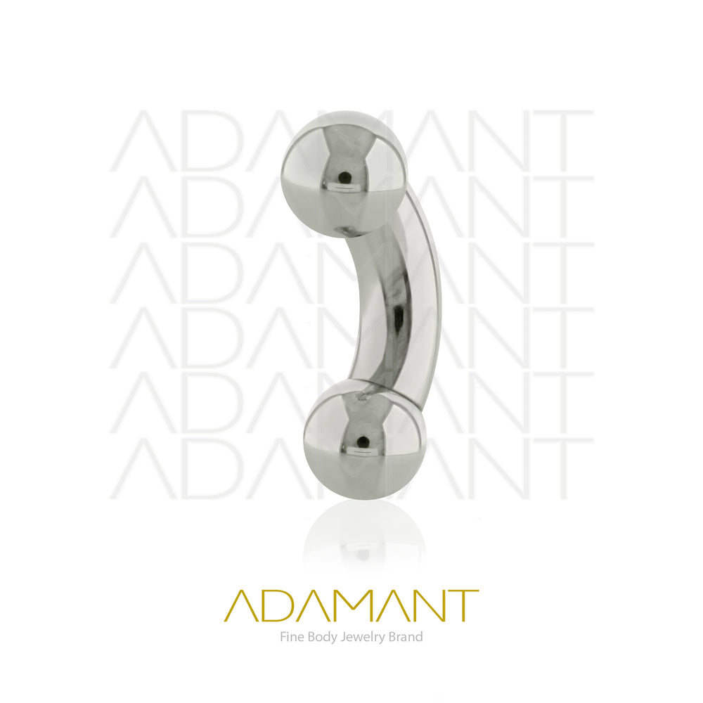 0g, Internally Threaded, Curved Barbell, Titanium, With Ball.