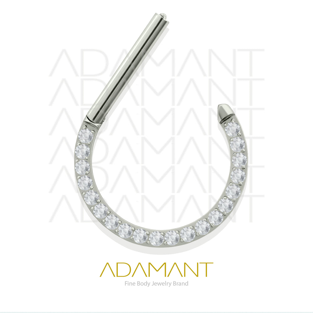14g, Nipple Rings, Titanium, D Shaped Front Facing Multi jewelry, Prong set, Cubic Zirconia.