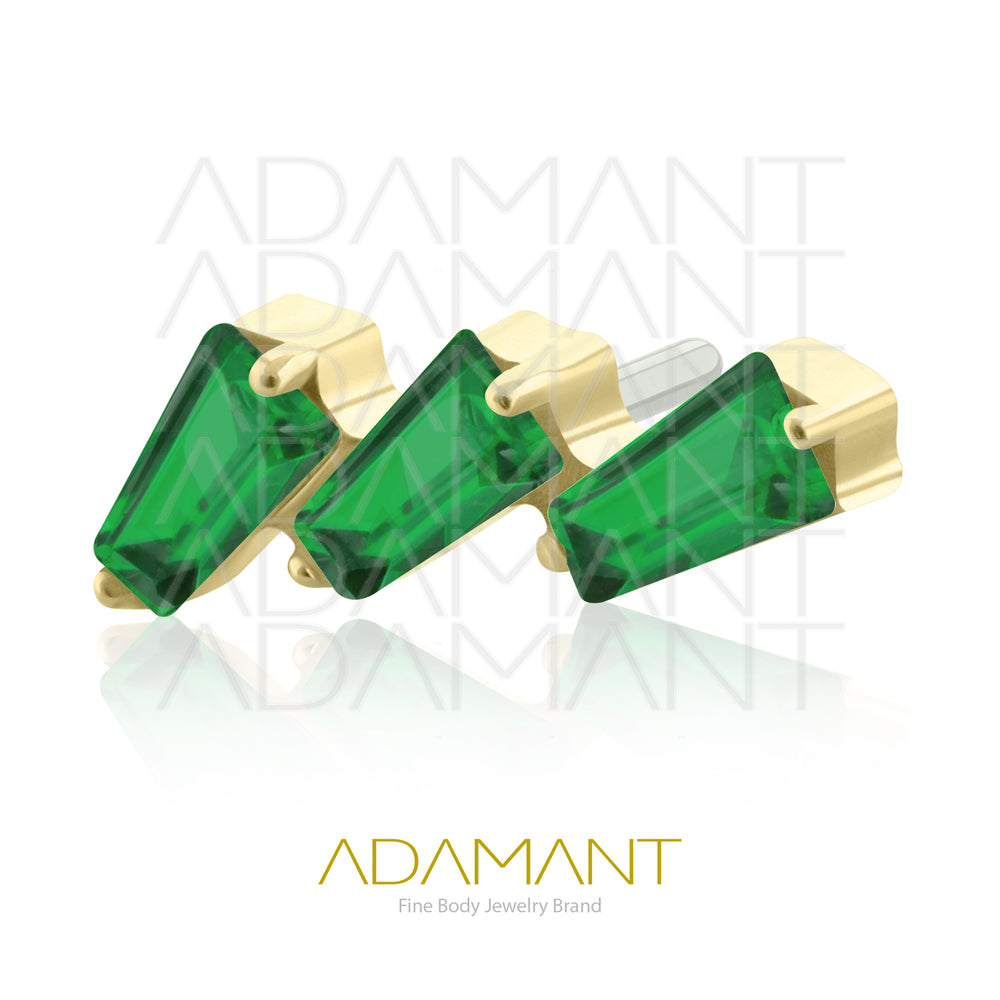 14K Solid Gold Threadless End, Cascade, Prong set, Cubic Zirconia