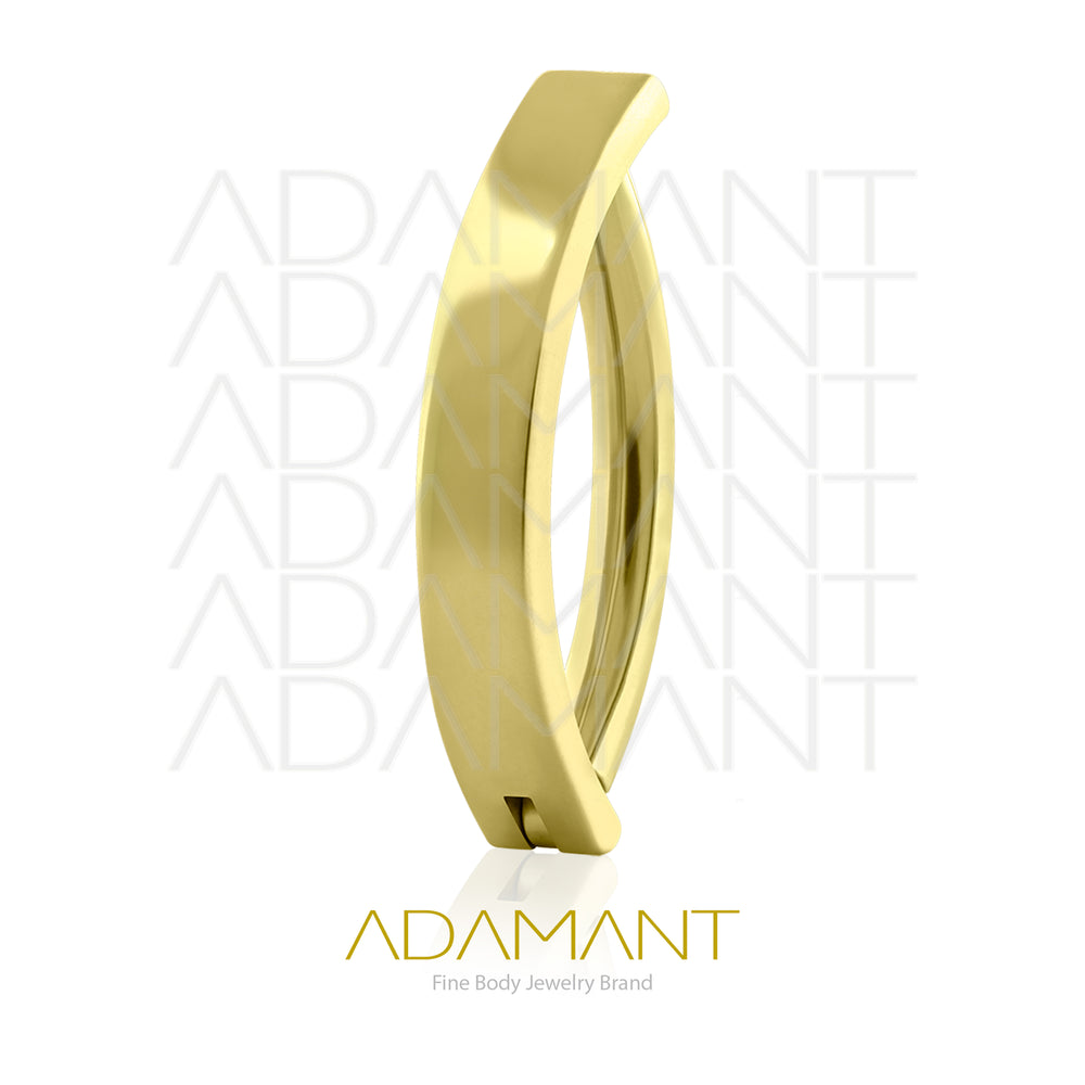 14g Clicker, Plated Gold Titanium, Navel Curved Rectangle.