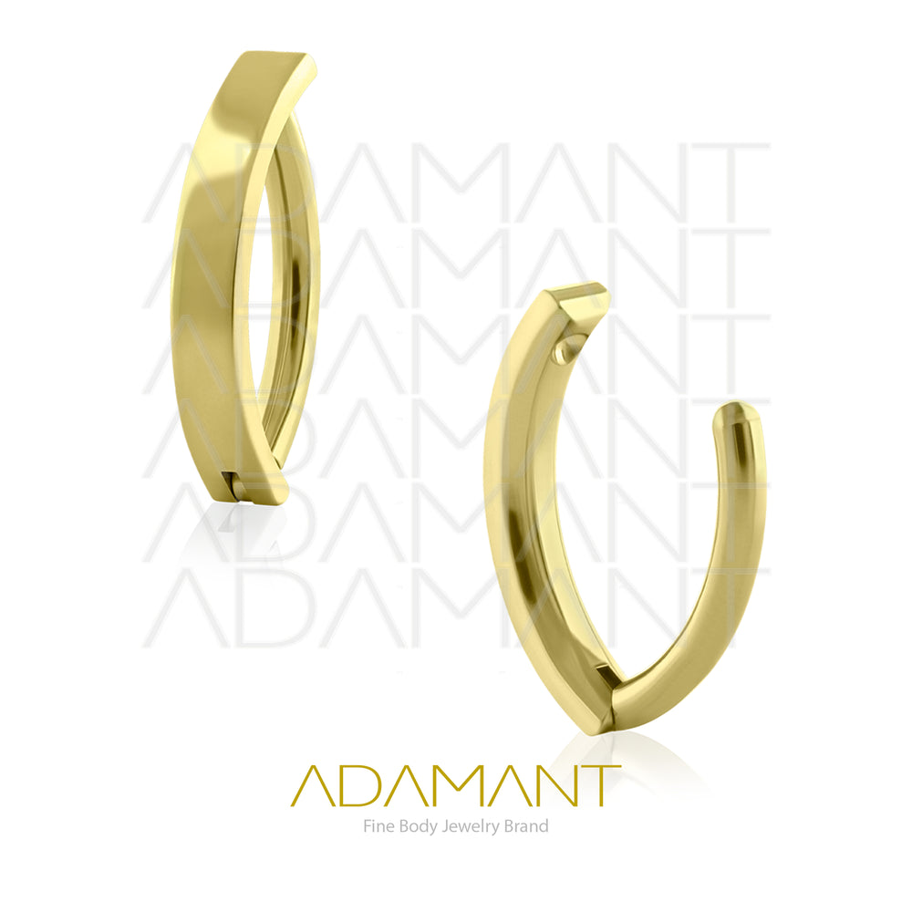 14g Clicker, Plated Gold Titanium, Navel Curved Rectangle.