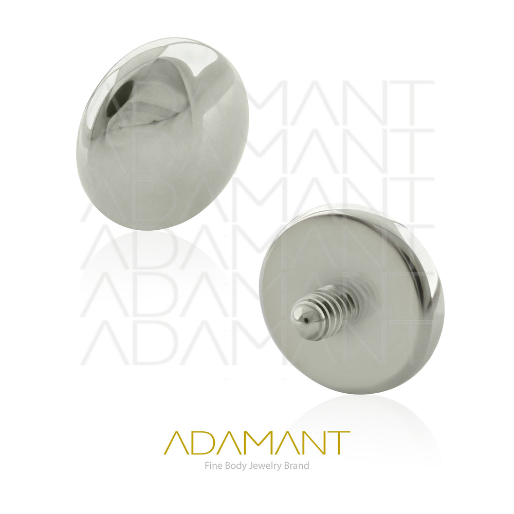 Implant Grade Titanium, Threaded End, for 14g with 1.2mm Threading, Lentil.