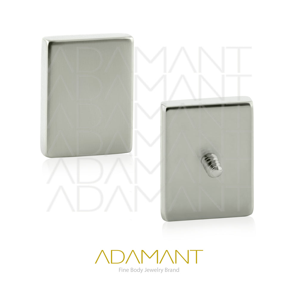 Implant Grade Titanium, Threaded End, for 14g with 1.2mm Threading, Flat Rectangular Frame