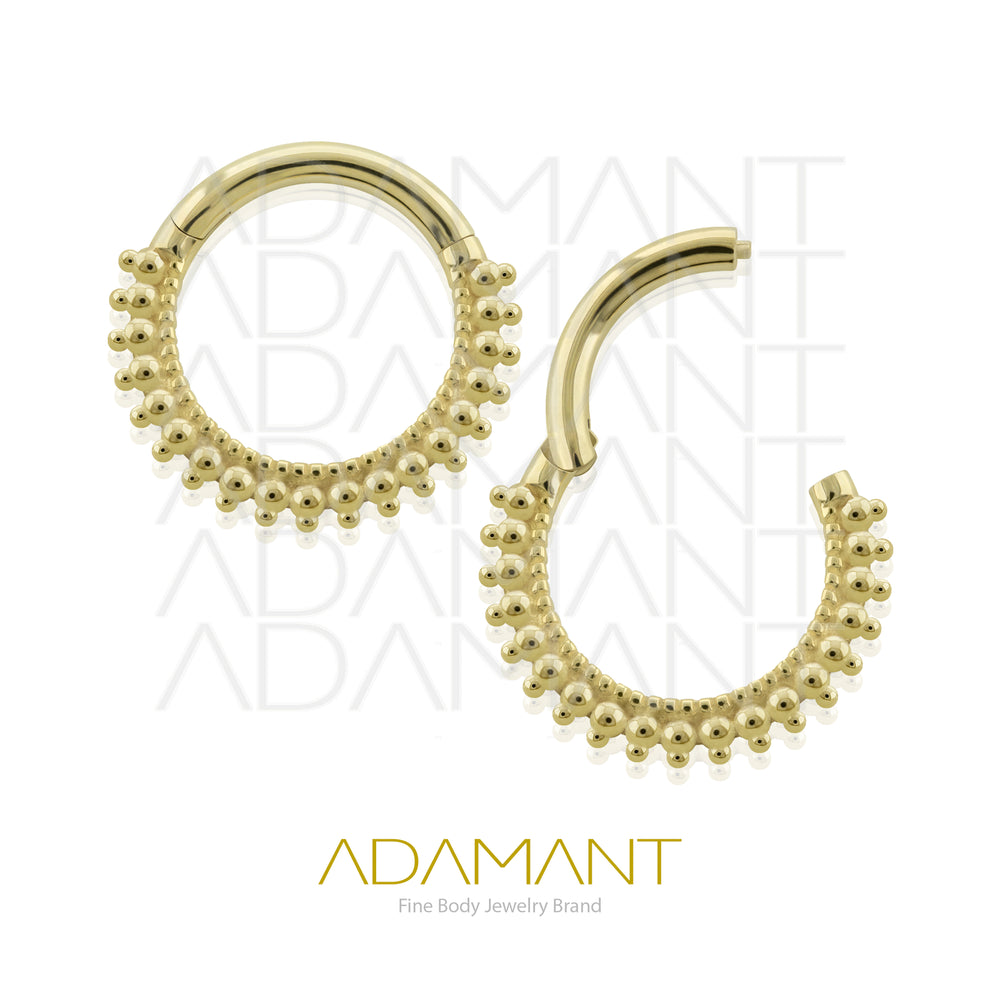 16g, Hinged Ring, 14k Solid Gold, Eclipse Hoop