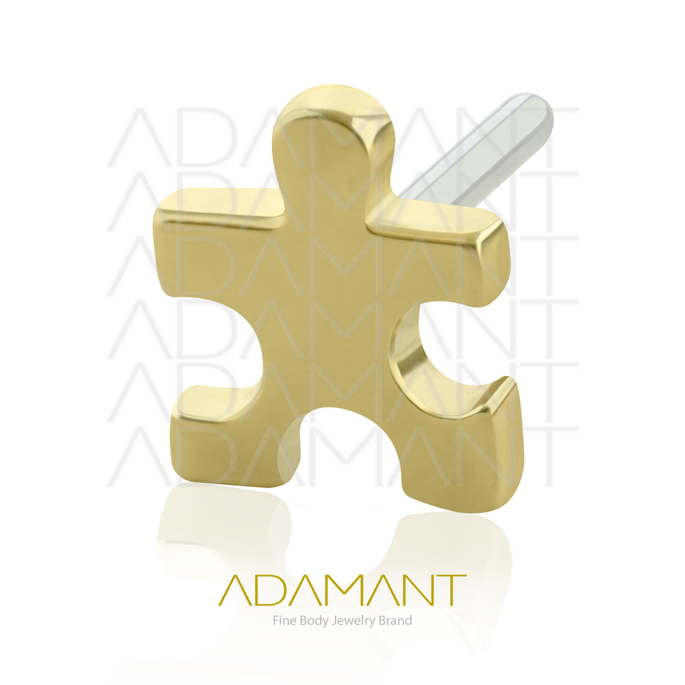14k Solid Gold, Threadless End, Puzzle