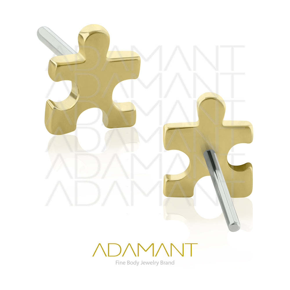 14k Solid Gold, Threadless End, Puzzle