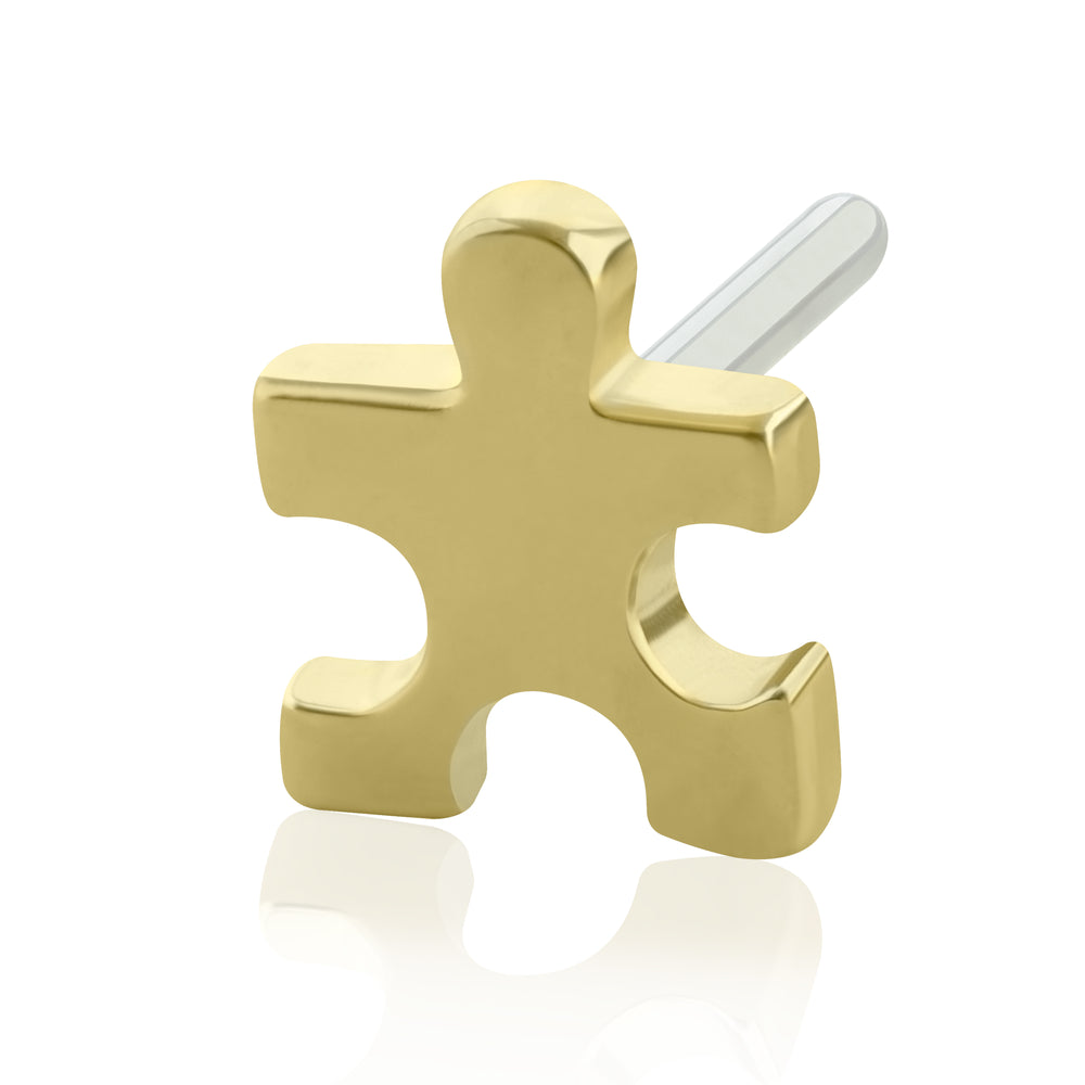 14k Solid Gold, Threadless End, Puzzle