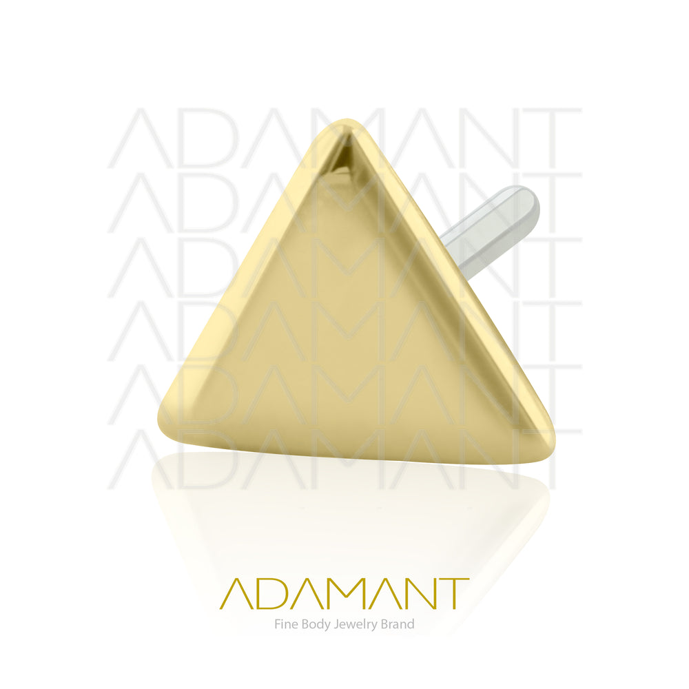 14K Solid Gold Threadless End, Flat Triangle.