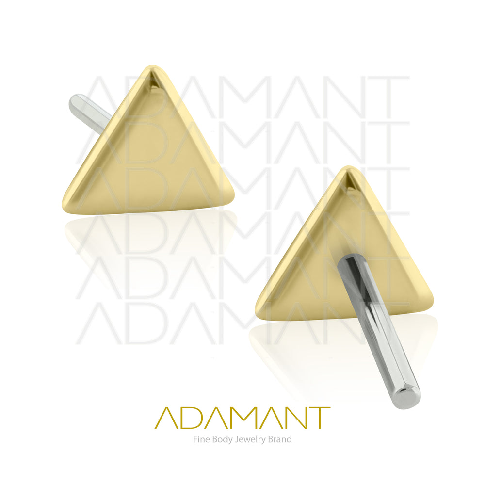 14K Solid Gold Threadless End, Flat Triangle.