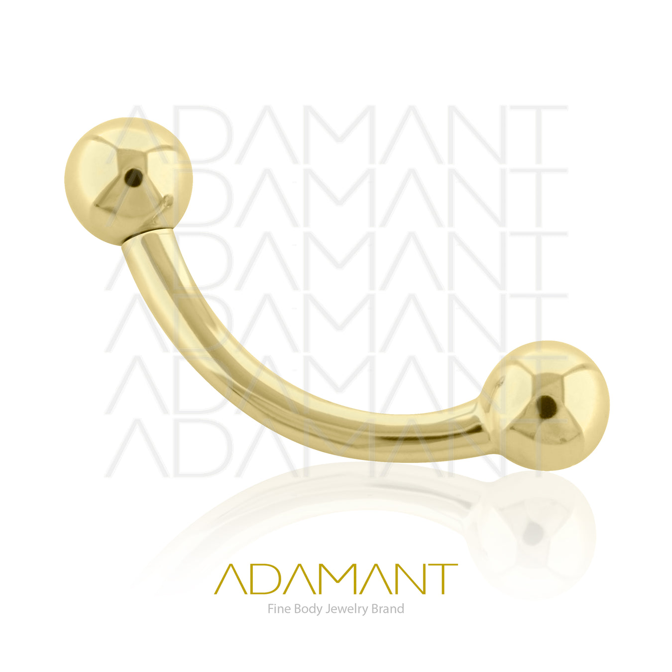 14K Gold Curved Barbell