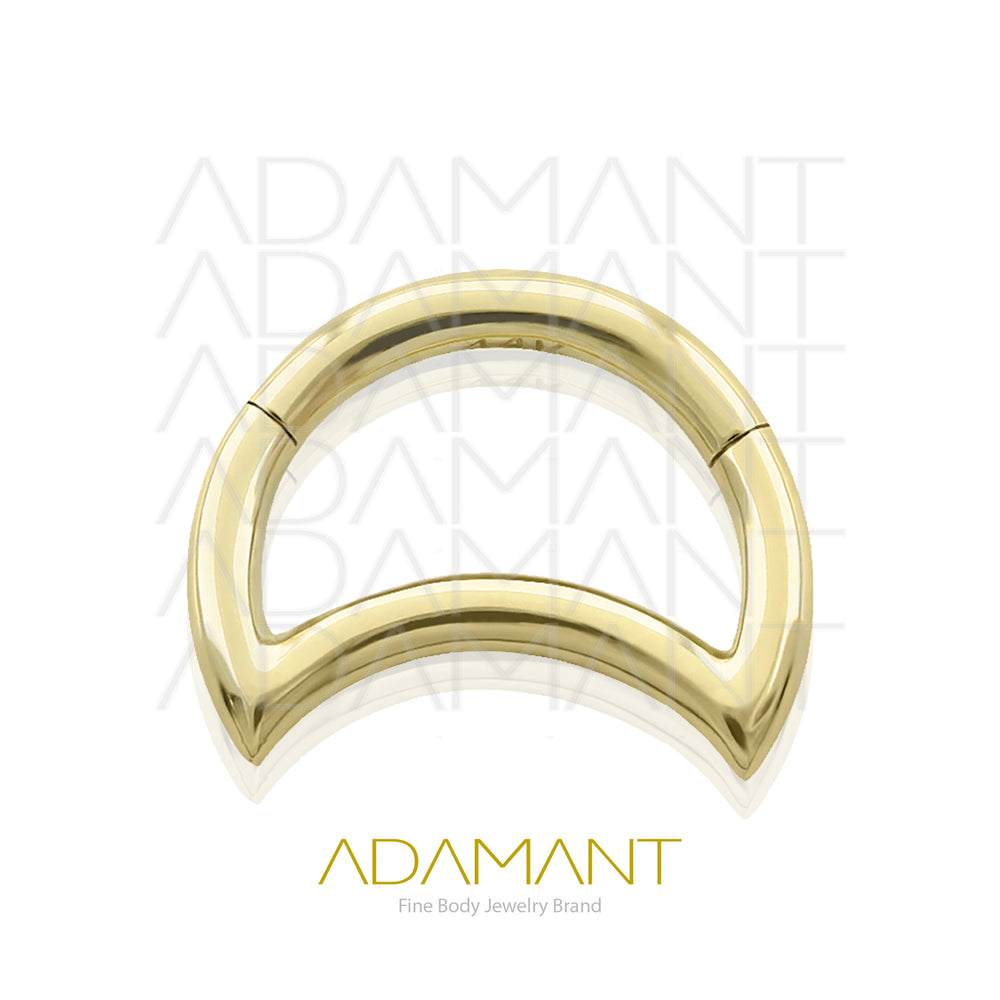 16g, Hinged Ring, 14k Solid Gold, Moon