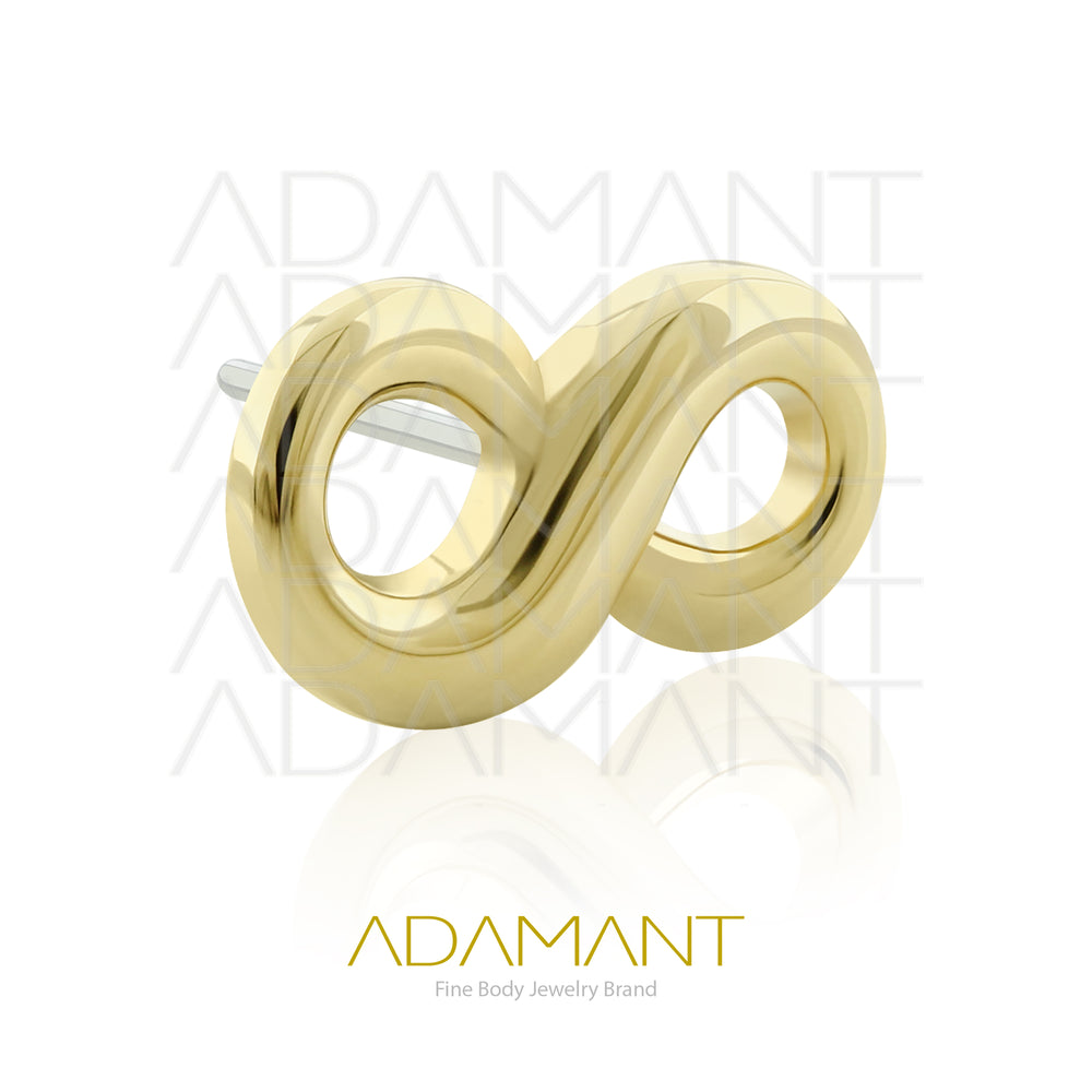 25g, Threadless, 14k Solid Gold Accessory, 4.8mm Pin Size, Infinite.