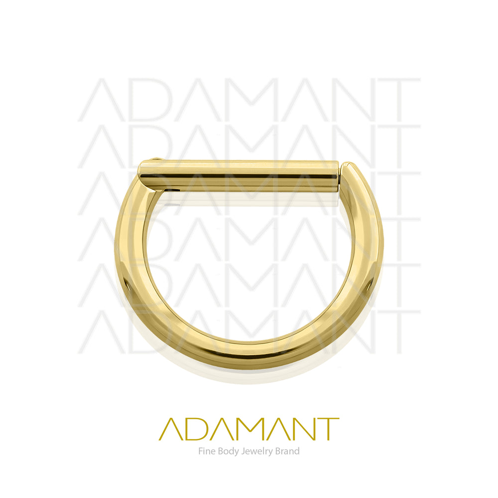 16g, PVD Gold, Implant Grade Titanium, D shaped.