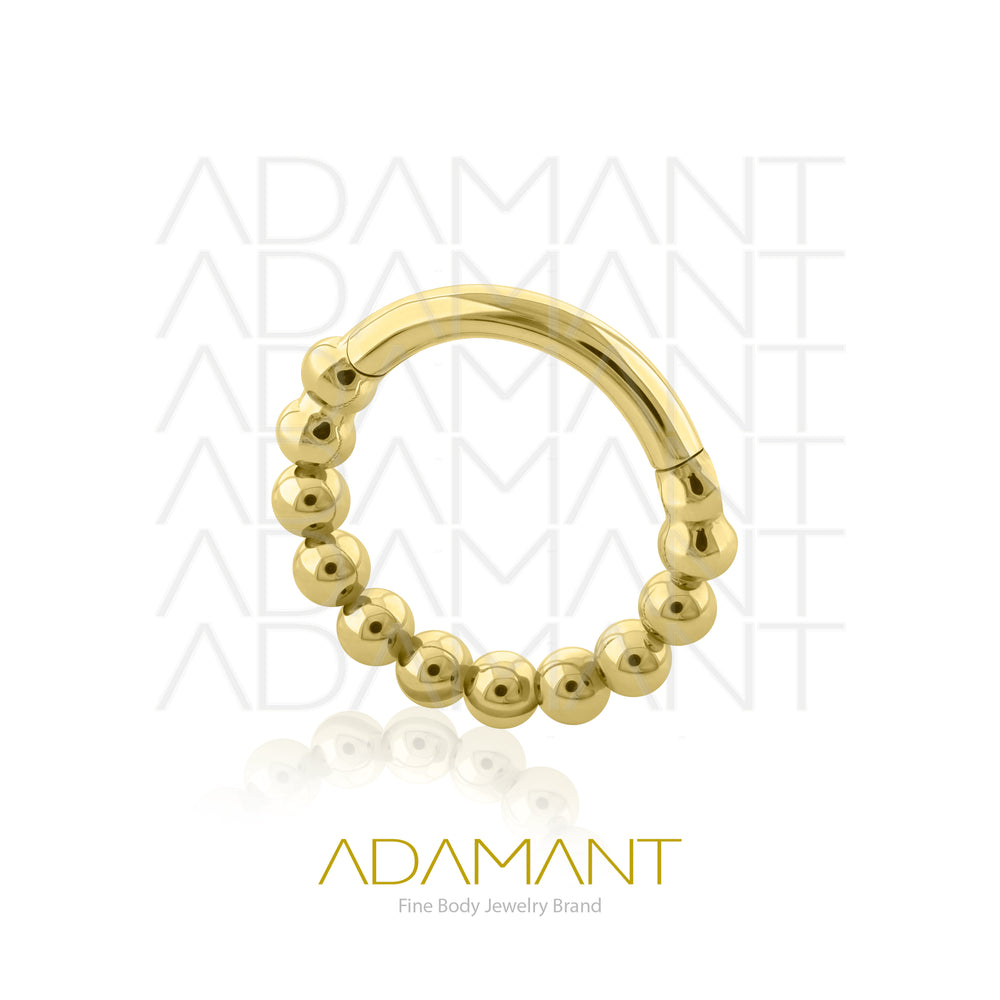 16g, Hinged Ring, Titanium PVD Gold, Ball Hoop.