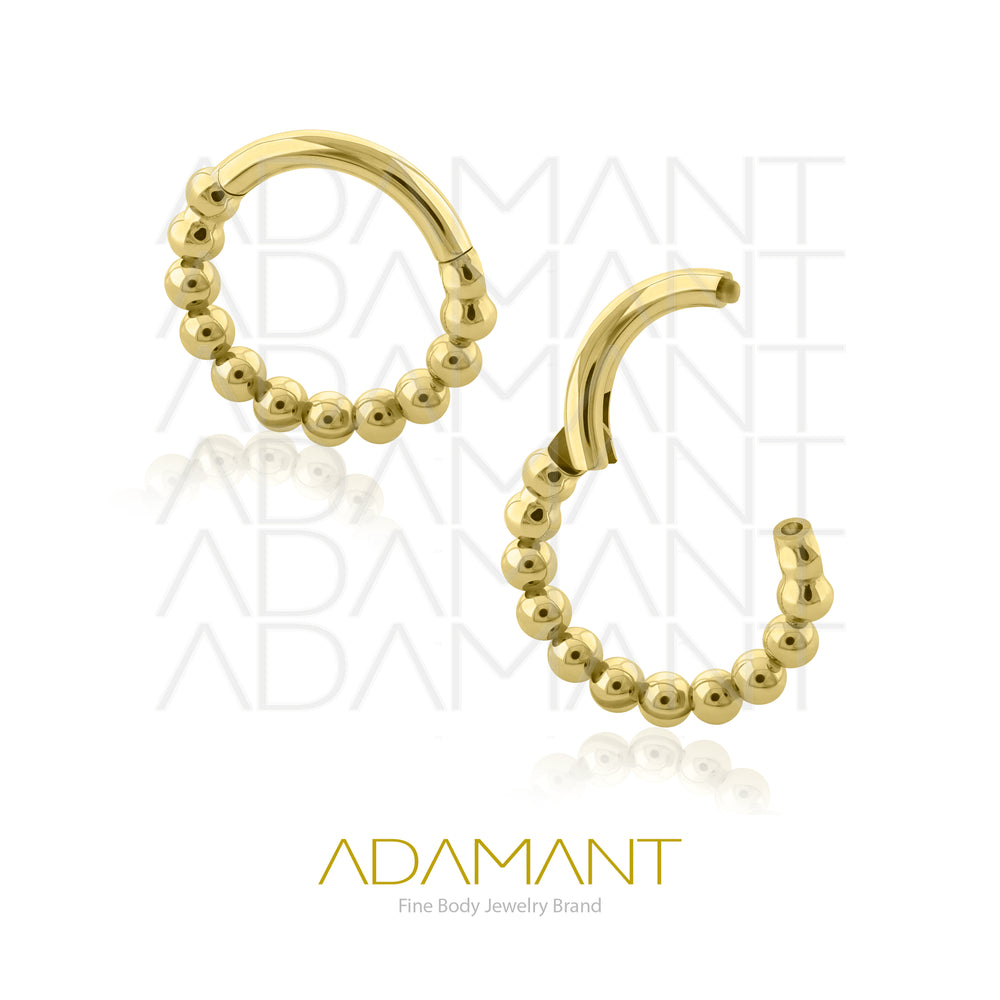 16g, Hinged Ring, Titanium PVD Gold, Ball Hoop.