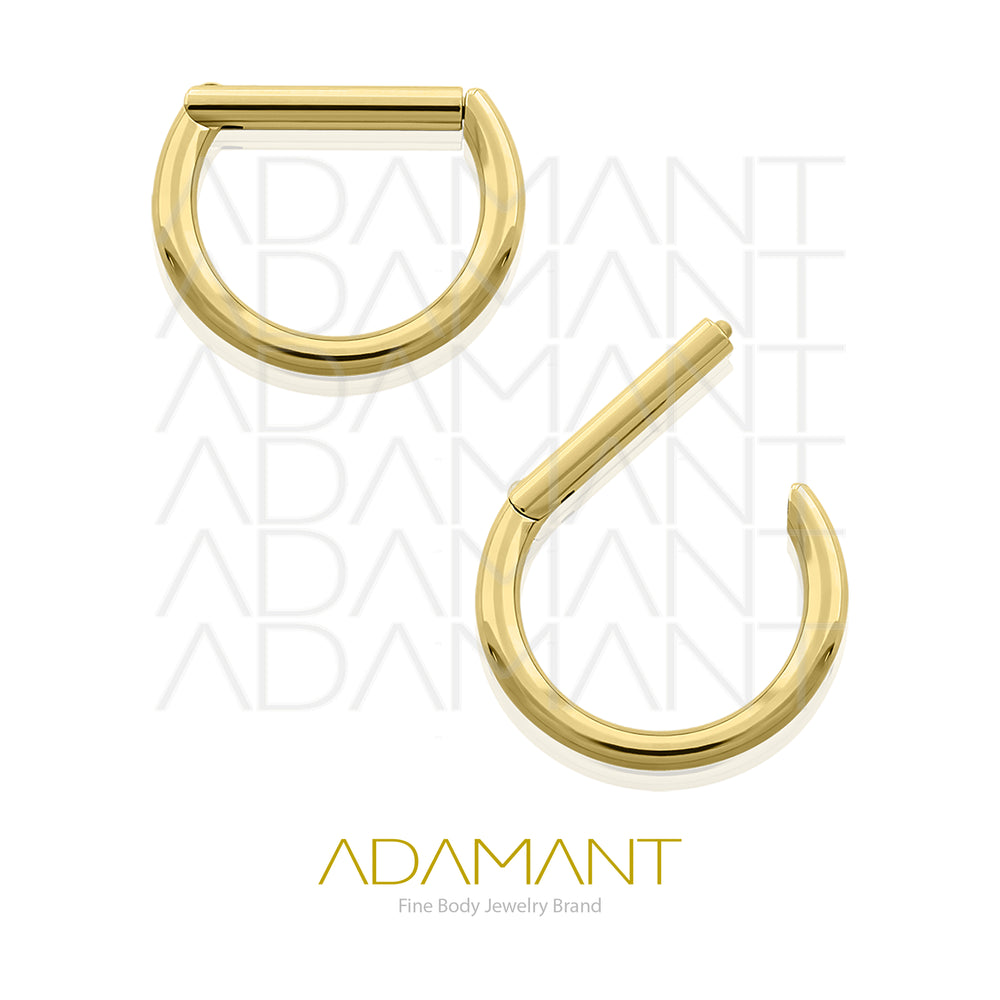 16g, PVD Gold, Implant Grade Titanium, D shaped.