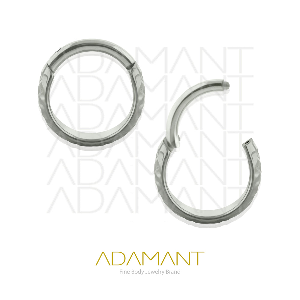 16g, Pair Titanium Hammered Hoop Earrings