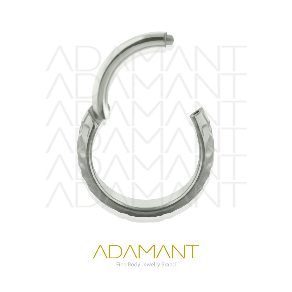 16g, Pair Titanium Hammered Hoop Earrings