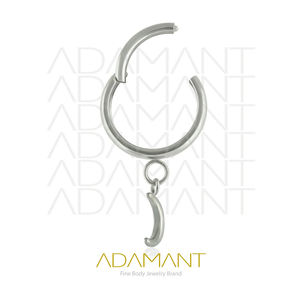 16g, Pair Titanium Dangle Dangle Moon Earrings