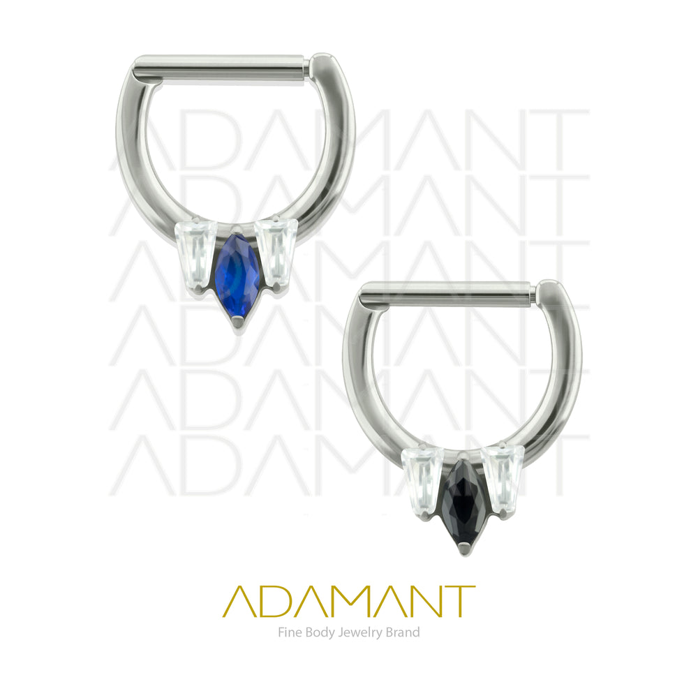 16g, Hinged Ring, Titanium, Zafiro Front Facing, Prong set, Cubic Zirconia.