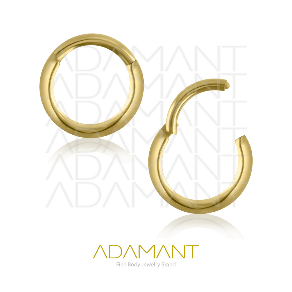 16g, Pair Plated Gold Titanium Rounded Hoop Earrings