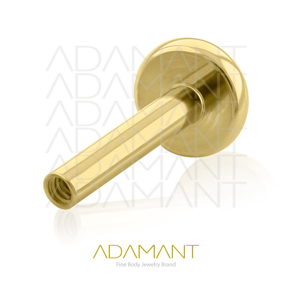 16g, Internally Threaded, Accessory, Plated Gold Titanium, 0.9mm threading, Labret Small & Big back