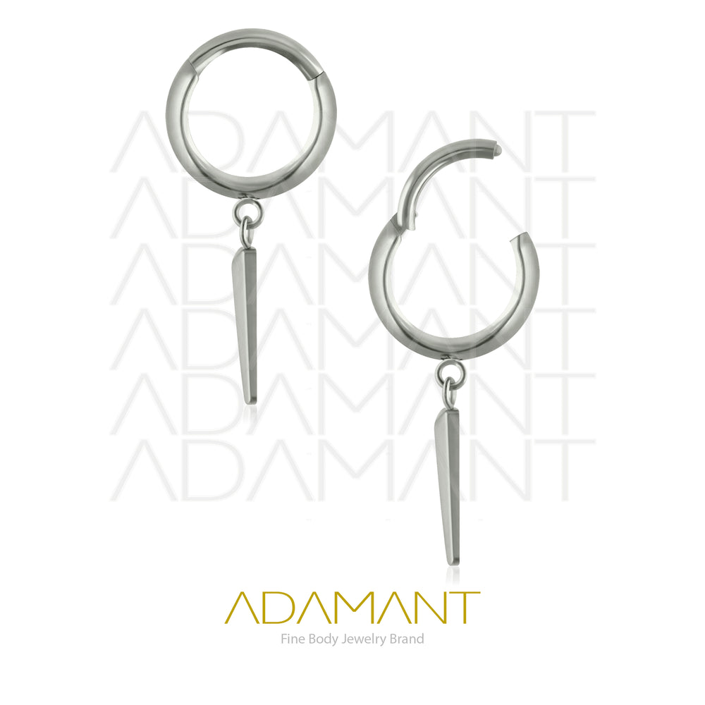 18g, Titanium Spike Tower Hoop Earrings