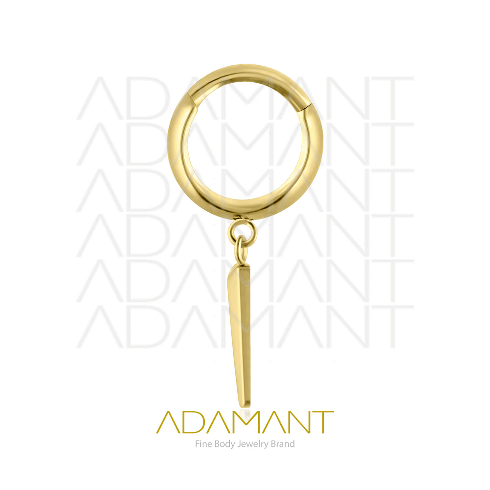 18g, Plated Gold Titanium Spike Tower Hoop Earrings