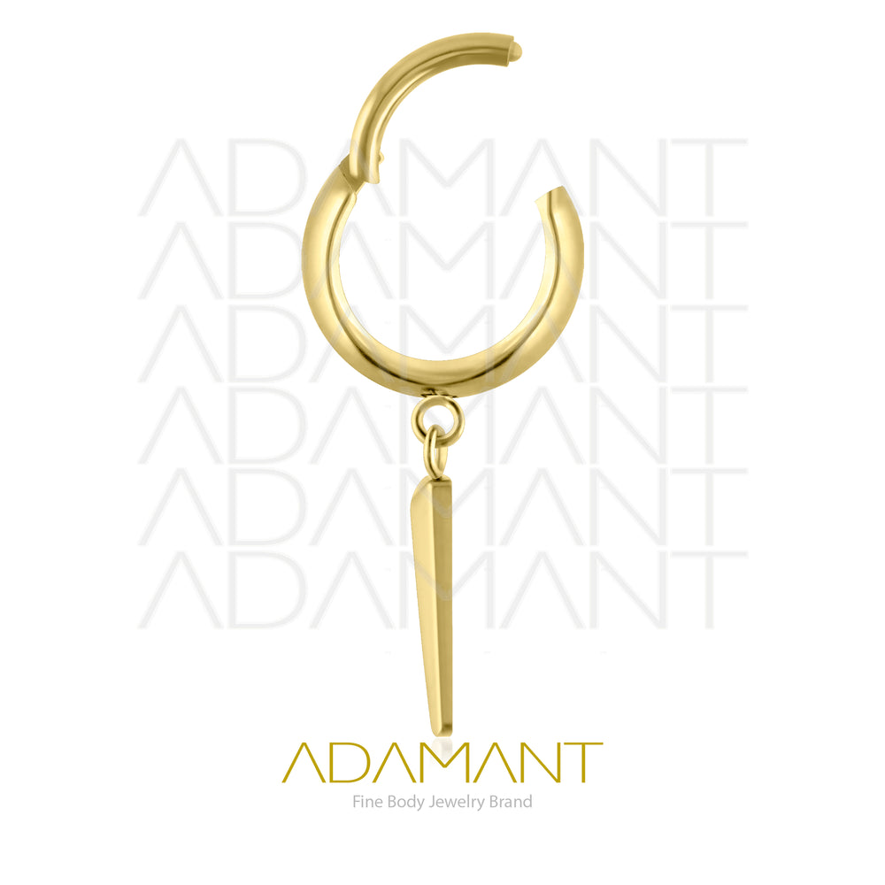 18g, Plated Gold Titanium Spike Tower Hoop Earrings