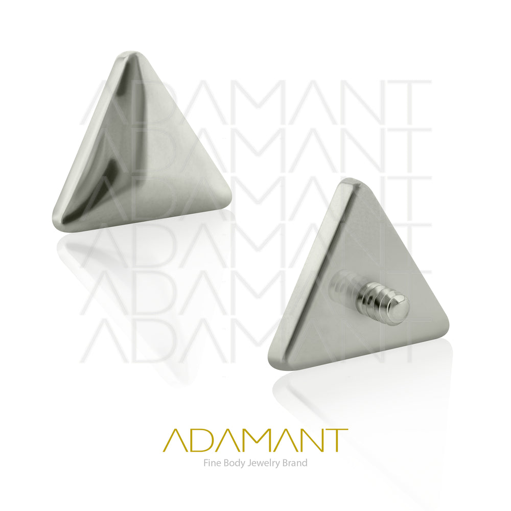 18g-16g, Internally Threaded, Accessory, Titanium, 0.9mm threading, Rounded Triangle.