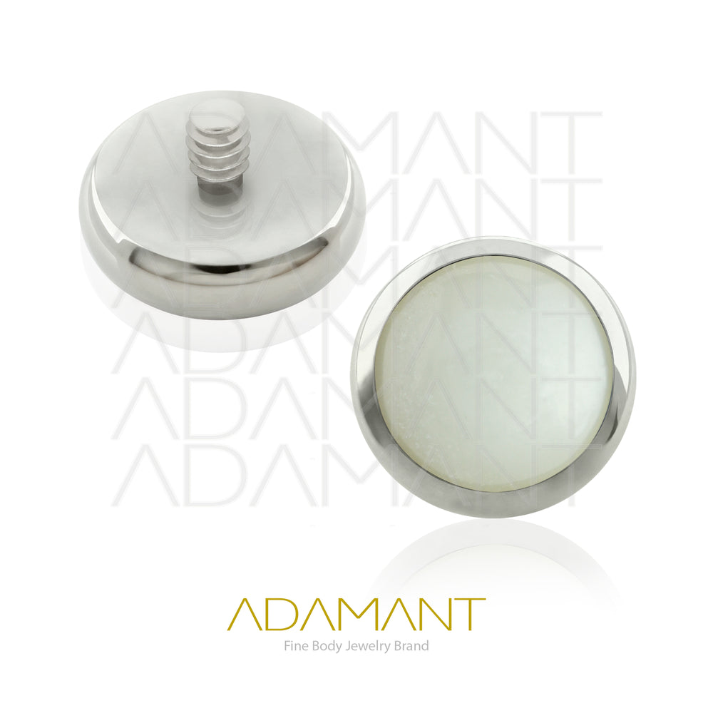 18g-16g, Internally Threaded, Titanium, 0.9mm threading, Bezel set, Natural Stone.