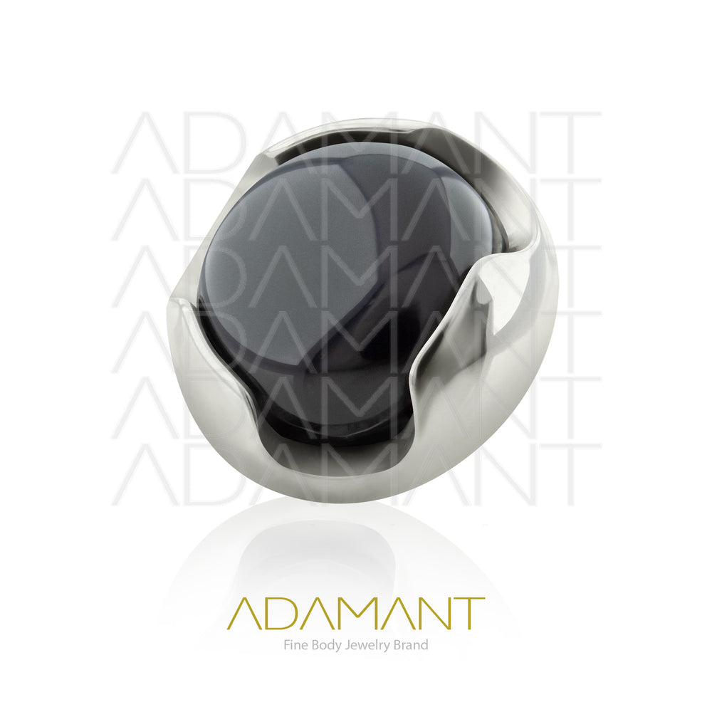 18g-16g, Internally Threaded, Accessory, Titanium, 0.9mm threading, Full Prong set, Cubic Zirconia