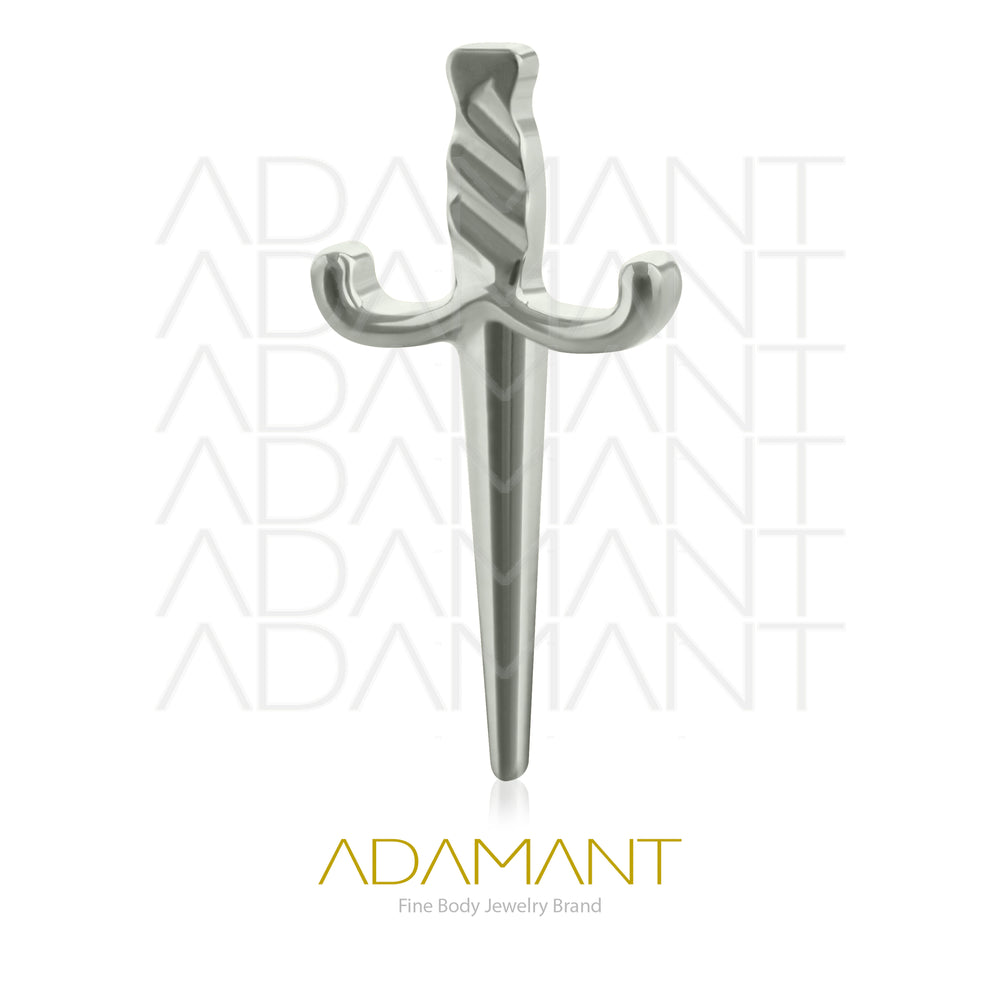 18g-16g, Internally Threaded, Accessory, Titanium, 0.9mm threading, Big Sword.
