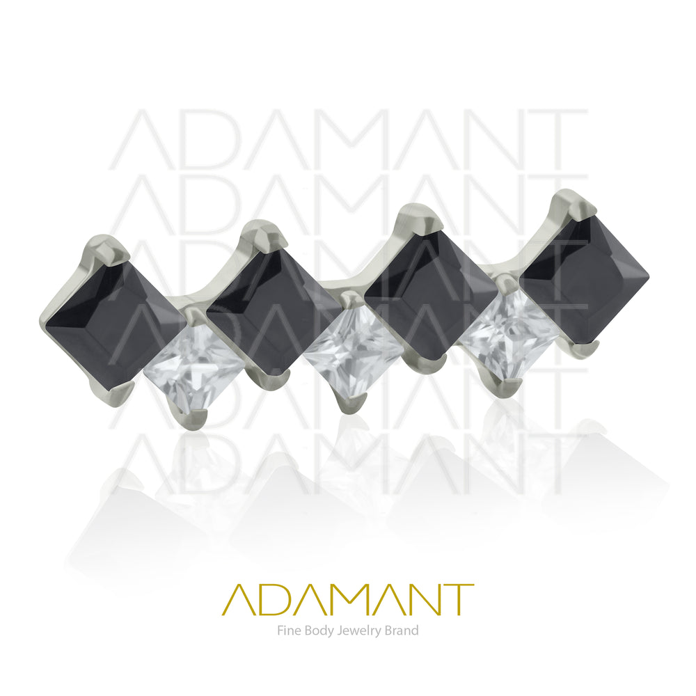 18g-16g, Internally Threaded, Accessory,Titanium, 0.9mm threading, Especial Cluster, Prong set, Cubic Zirconia.
