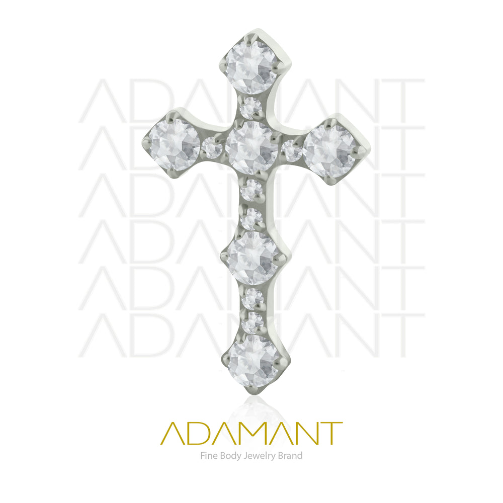 18g-16g, Internally Threaded, Accessory, Titanium, Celtic, Prong set, Cubic Zirconia