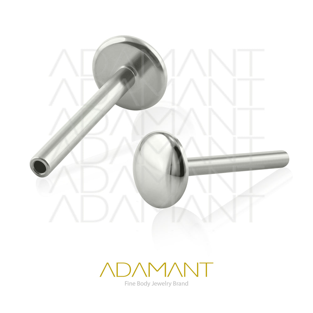 18g - 16g, Threadless End, Titanium Mirror Polished Finish, Labret Small & Big Back