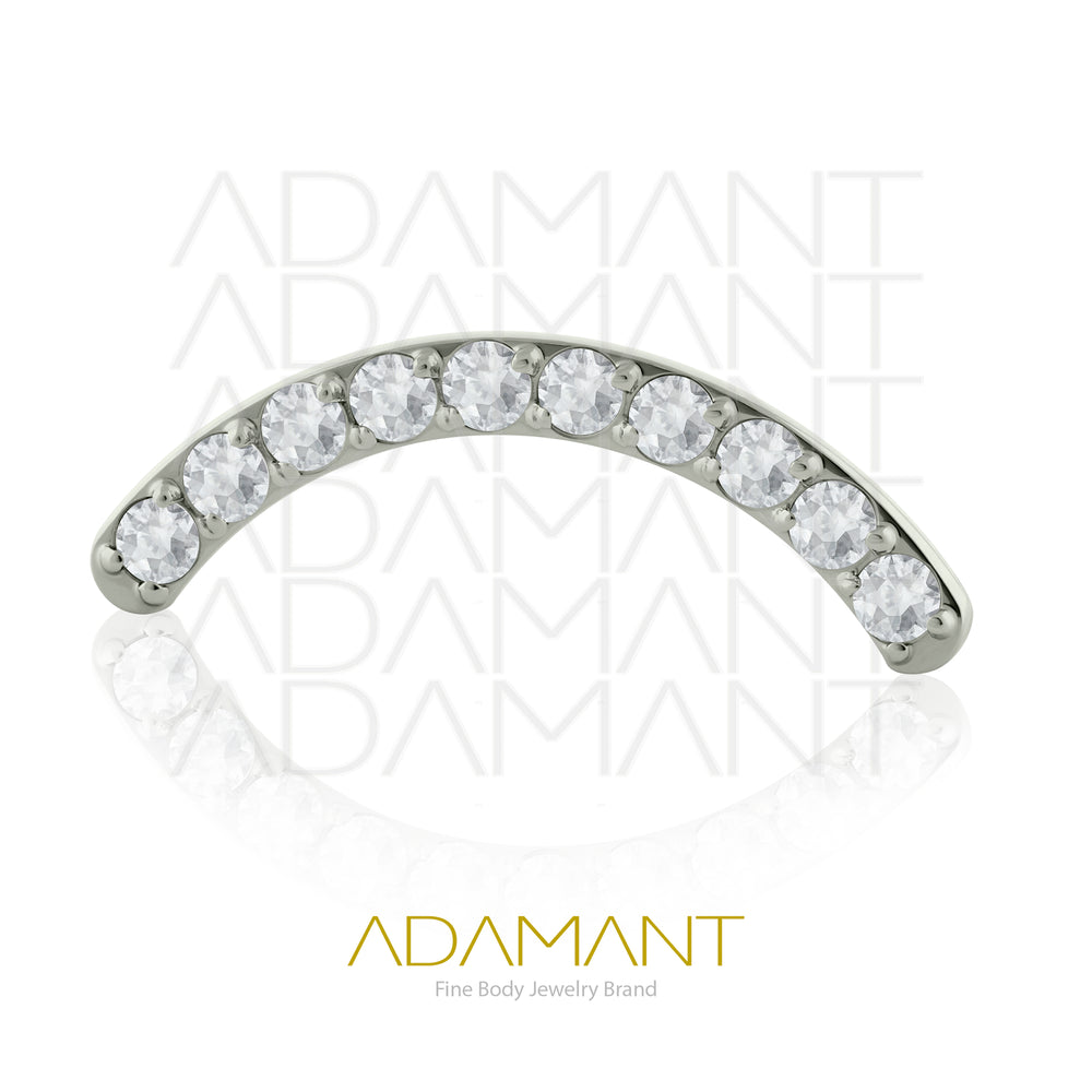 18g-16g, Internally Threaded, Accessory, Titanium, 0.9mm threading, Arc Spark, Prong set, Cubic Zirconia.