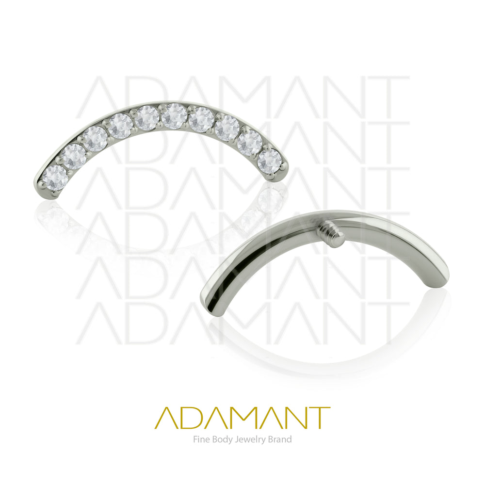 18g-16g, Internally Threaded, Accessory, Titanium, 0.9mm threading, Arc Spark, Prong set, Cubic Zirconia.