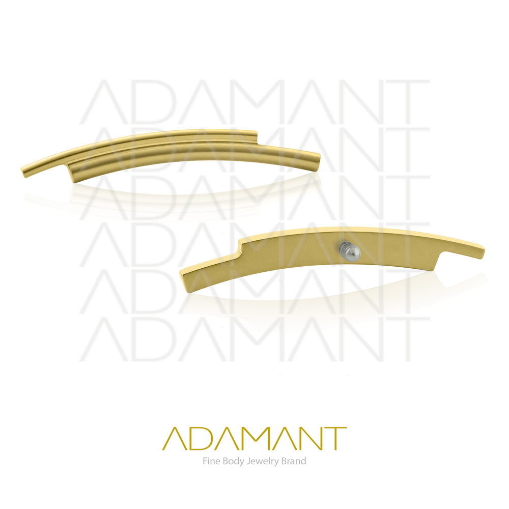 18g-16g, Internally Threaded, Accessory, Plated Gold Titanium, 0.9mm threading, Double Arch.