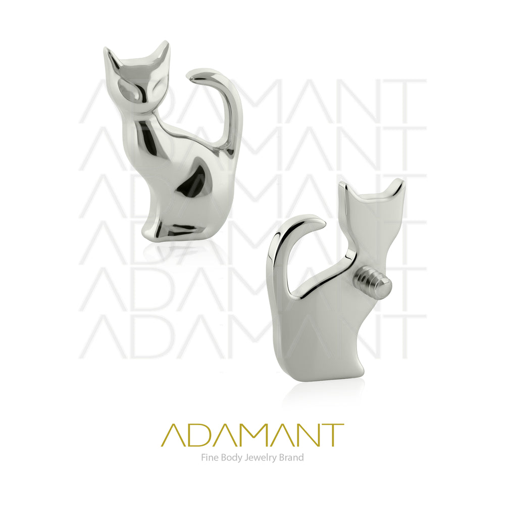 18g-16g, Internally Threaded, Accessory, Titanium, 0.9mm threading, Mystic Cat.