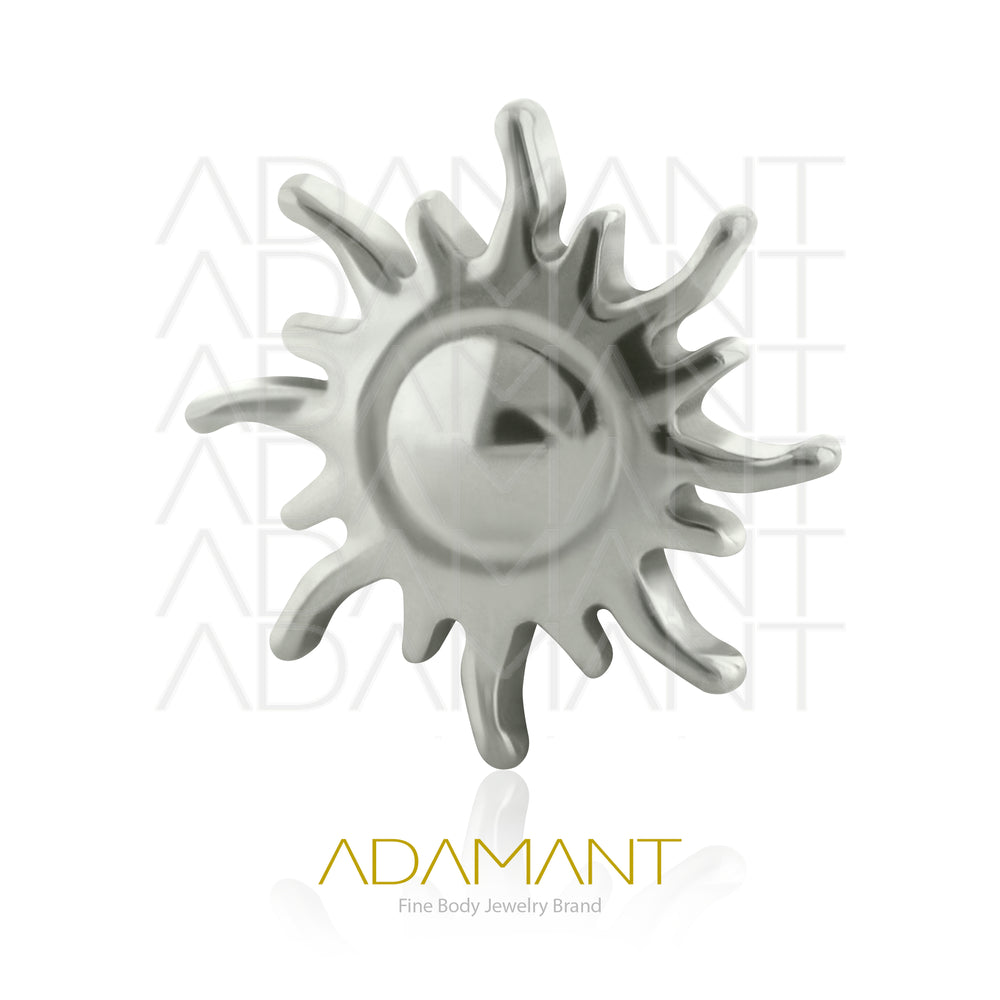 18g-16g, Internally Threaded, Accessory, Titanium, 0.9mm threading, Radiant Sun.
