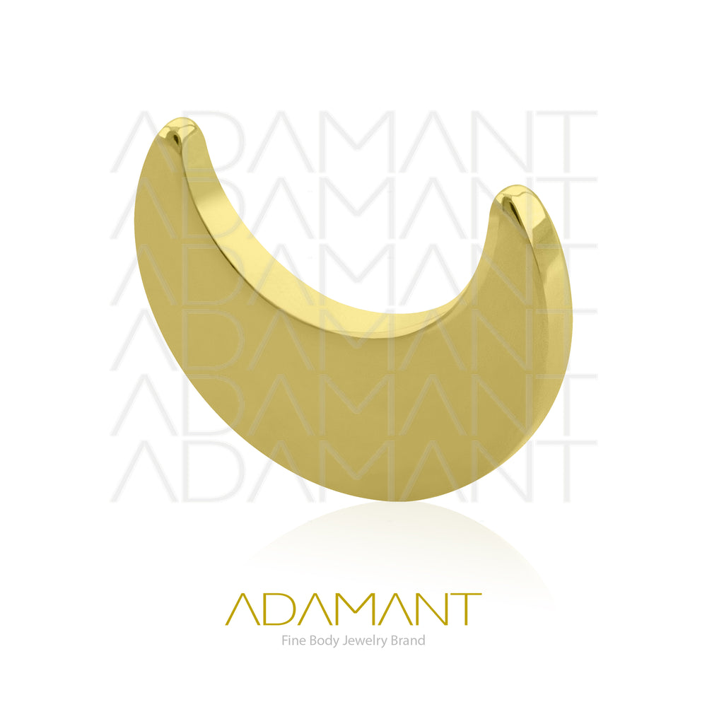 18g-16g, Internally Threaded, Accessory, Plated Gold Titanium, 0.9mm threading, Moon