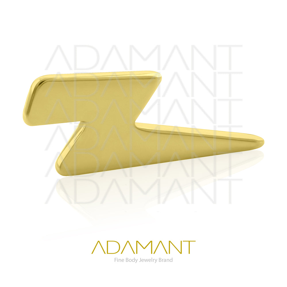 18g-16g, Internally Threaded, Accessory, Plated Gold Titanium, 0.9mm threading, Thunder