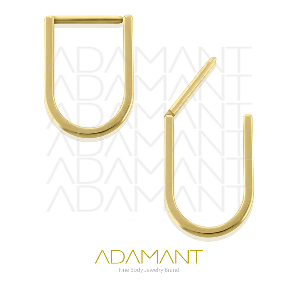 18g, Pair Plated Gold Titanium Bow Hoop Earrings