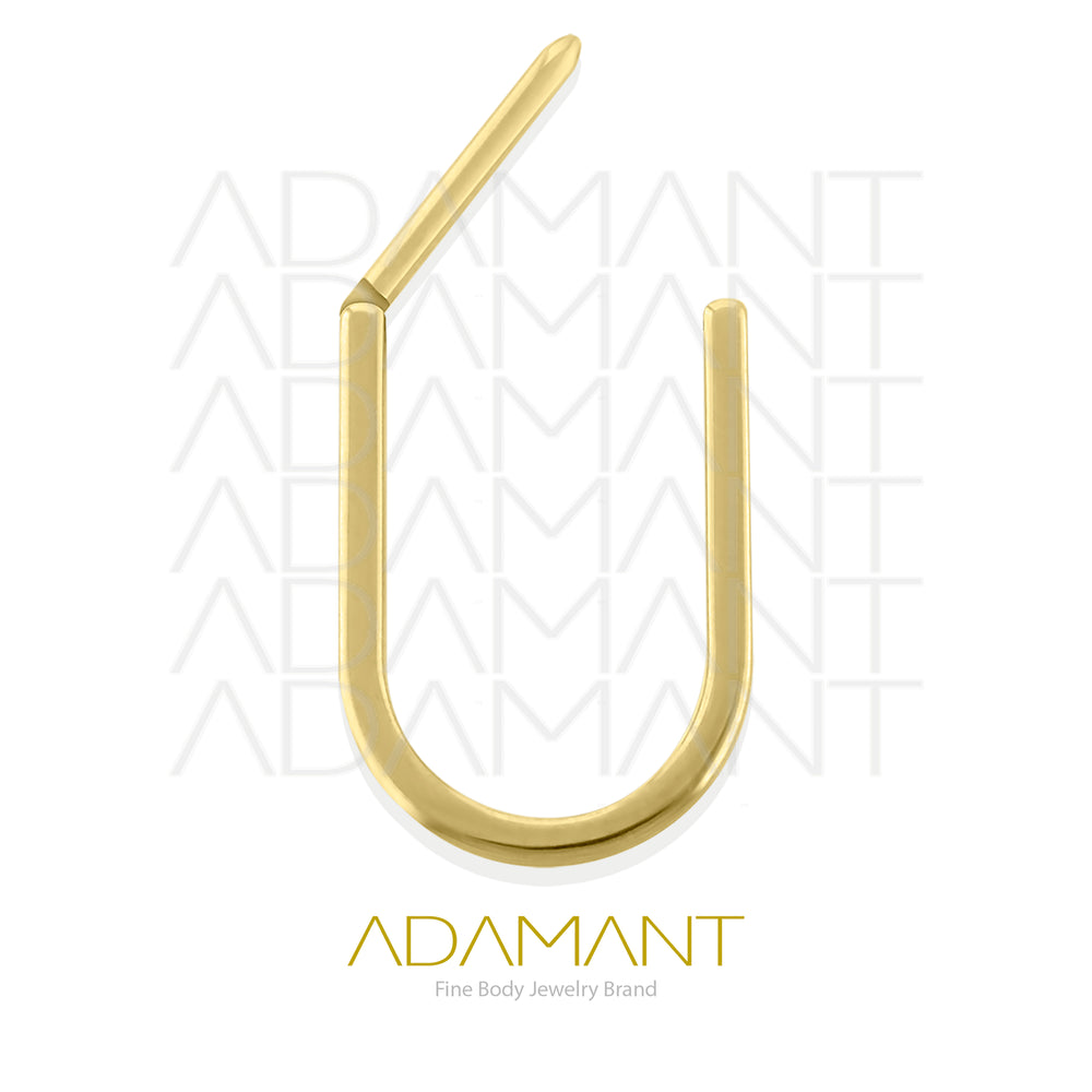 18g, Pair Plated Gold Titanium Bow Hoop Earrings