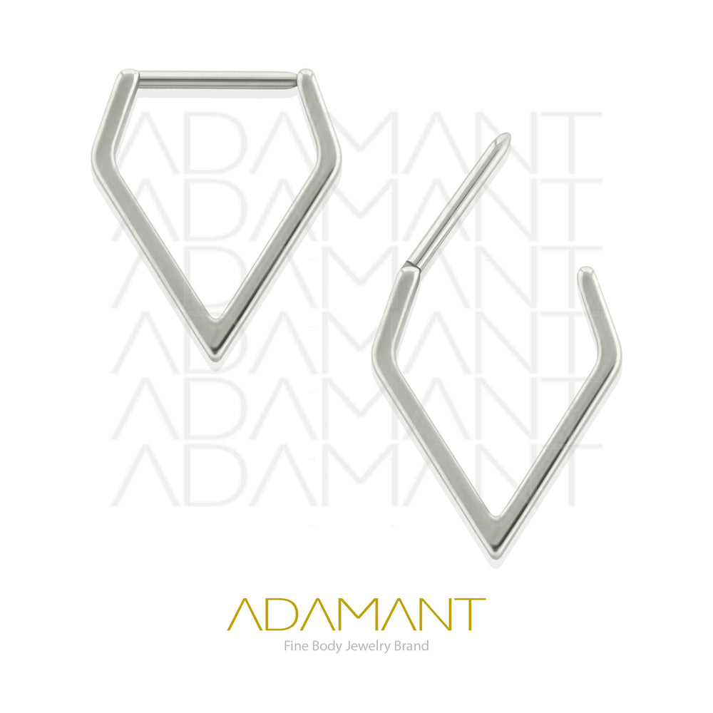 18g, Pair Titanium Diamond Hoop Earrings