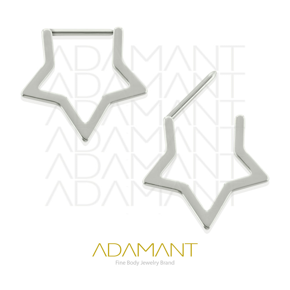 18g, Pair Implant Grade Titanium Star Hoop Earrings