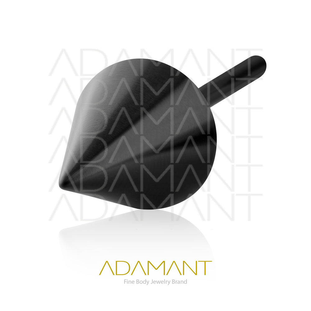 26g, Threadless End, PVD Black Titanium, 4mm Pin Size, Spike.