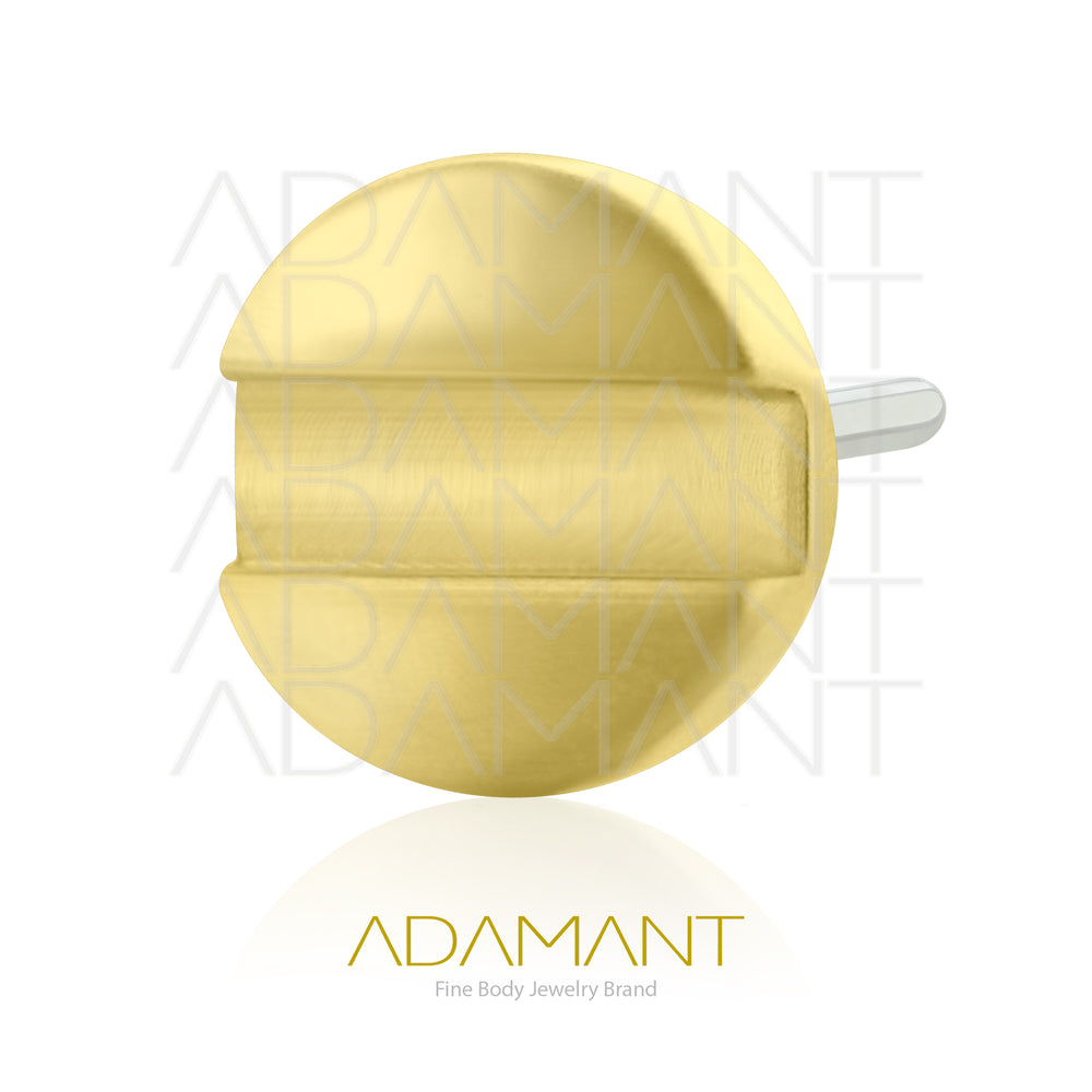 20g-18g-16g-14g Plated Gold Titanium ASTM F136, Threadless Halo Disk End (Top Only)